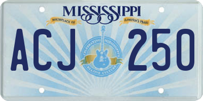 MS license plate ACJ250