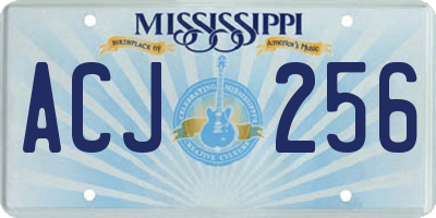 MS license plate ACJ256