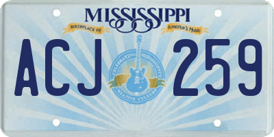 MS license plate ACJ259