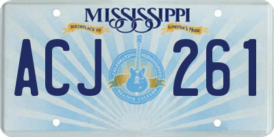 MS license plate ACJ261