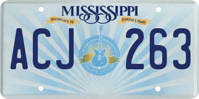 MS license plate ACJ263