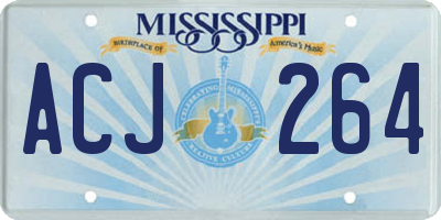 MS license plate ACJ264