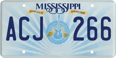 MS license plate ACJ266