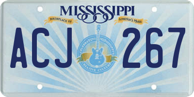MS license plate ACJ267