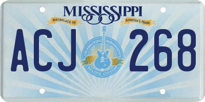 MS license plate ACJ268