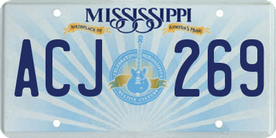 MS license plate ACJ269