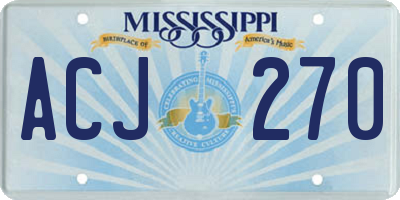 MS license plate ACJ270