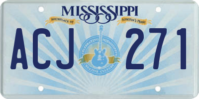 MS license plate ACJ271