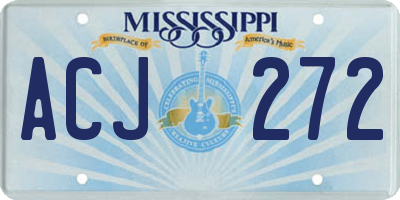 MS license plate ACJ272