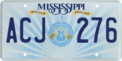 MS license plate ACJ276