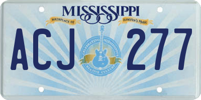 MS license plate ACJ277