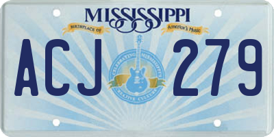 MS license plate ACJ279
