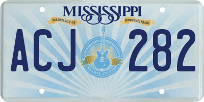MS license plate ACJ282