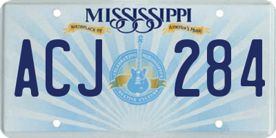 MS license plate ACJ284