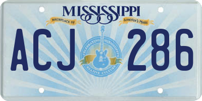 MS license plate ACJ286