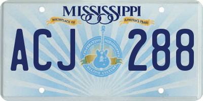 MS license plate ACJ288
