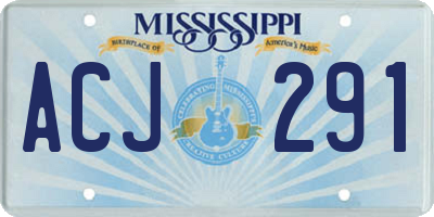 MS license plate ACJ291