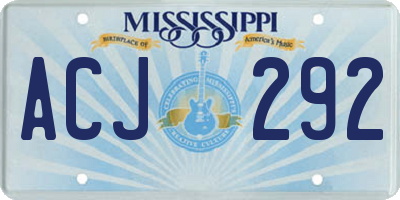 MS license plate ACJ292