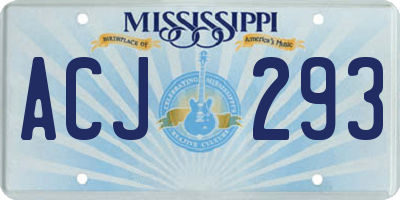 MS license plate ACJ293