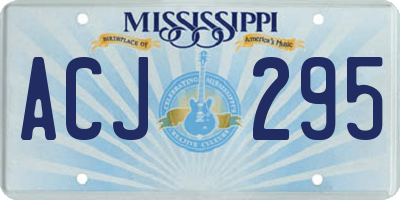 MS license plate ACJ295