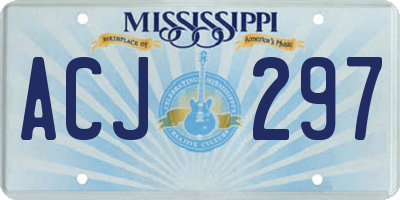 MS license plate ACJ297