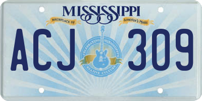 MS license plate ACJ309