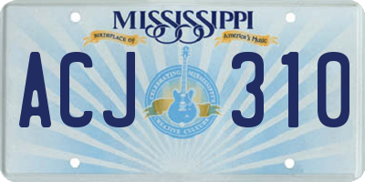 MS license plate ACJ310