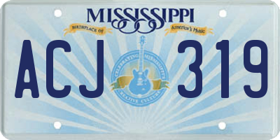 MS license plate ACJ319