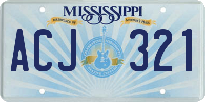 MS license plate ACJ321