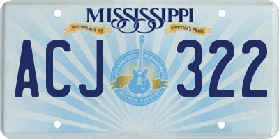 MS license plate ACJ322