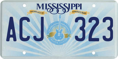 MS license plate ACJ323