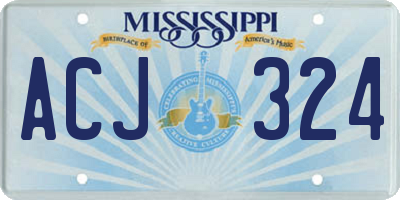 MS license plate ACJ324