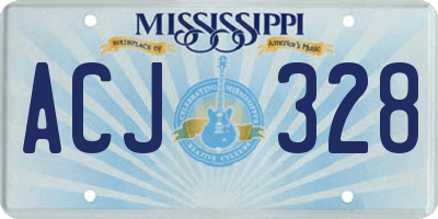 MS license plate ACJ328