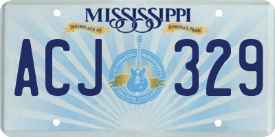 MS license plate ACJ329