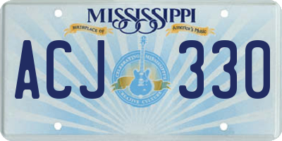 MS license plate ACJ330