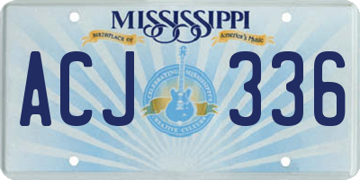 MS license plate ACJ336
