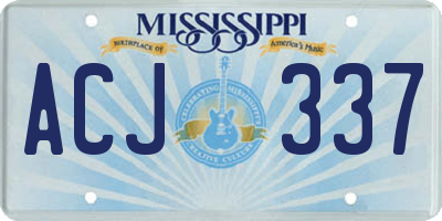 MS license plate ACJ337