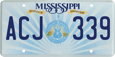 MS license plate ACJ339