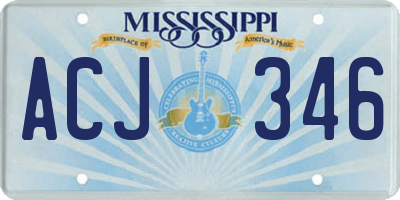 MS license plate ACJ346