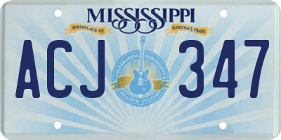 MS license plate ACJ347