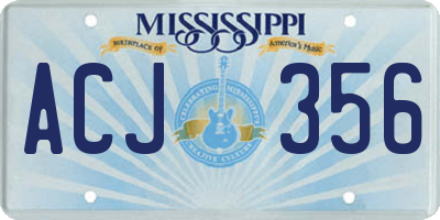 MS license plate ACJ356
