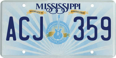MS license plate ACJ359