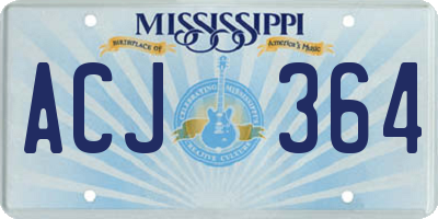 MS license plate ACJ364