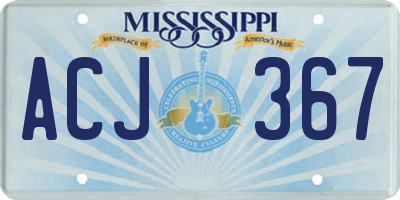 MS license plate ACJ367
