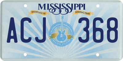 MS license plate ACJ368