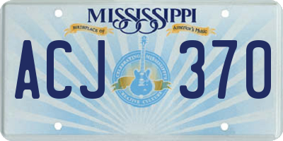MS license plate ACJ370