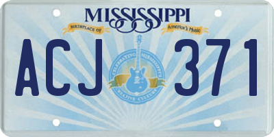 MS license plate ACJ371