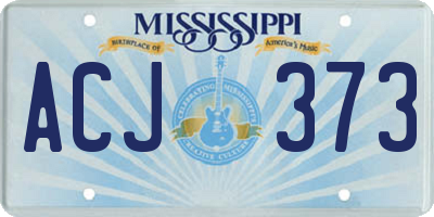 MS license plate ACJ373