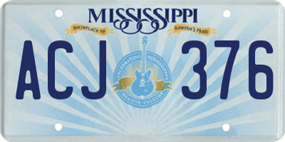 MS license plate ACJ376