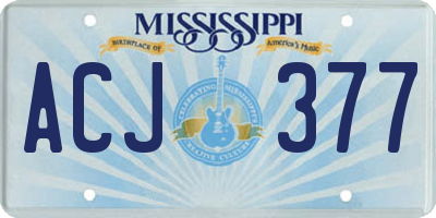 MS license plate ACJ377